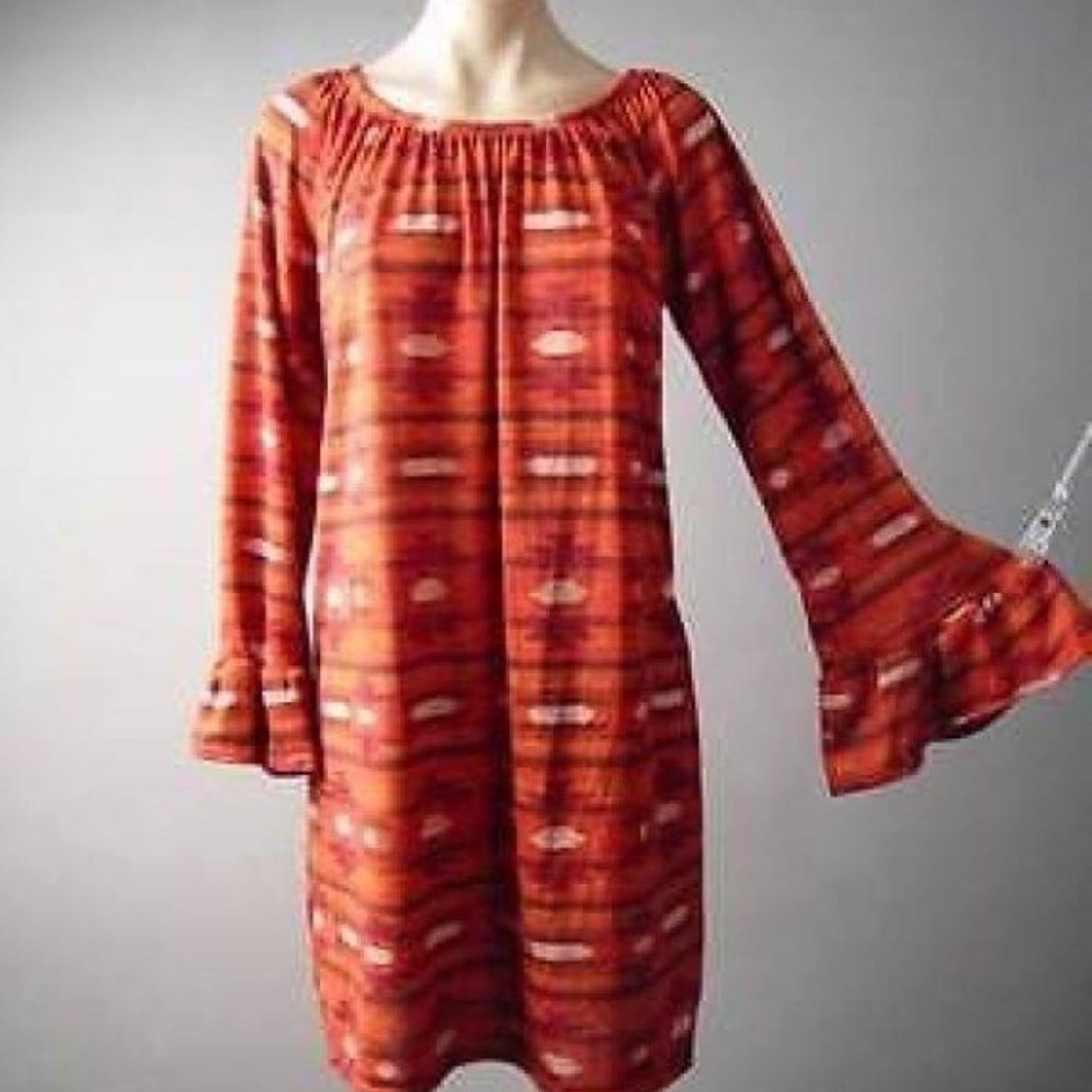 Orange Hippy Dress Fits Size Large